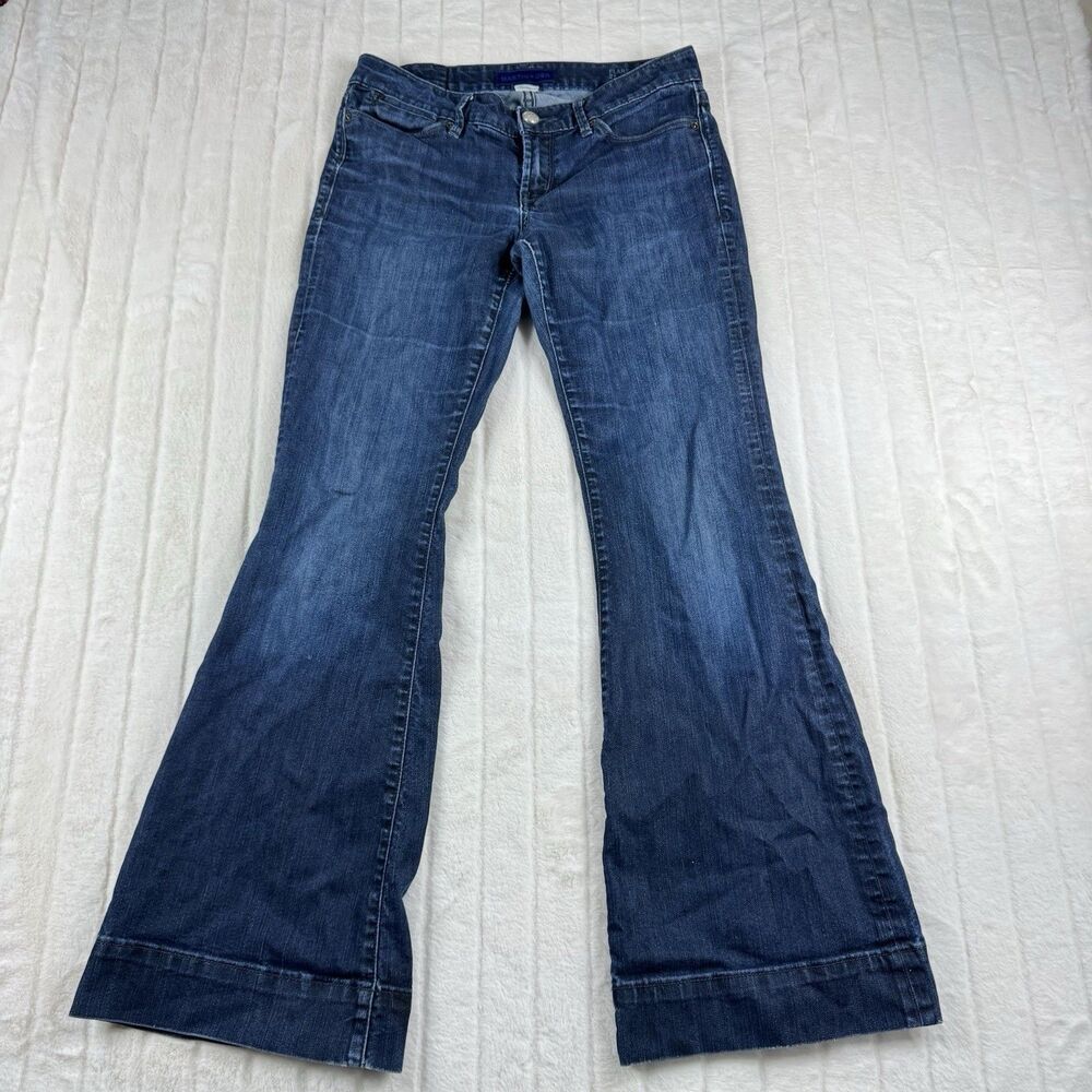 Martin + Osa Flare Fit Denim Jeans Women 27 Standard Dark Wash Retro Y2K Stretch